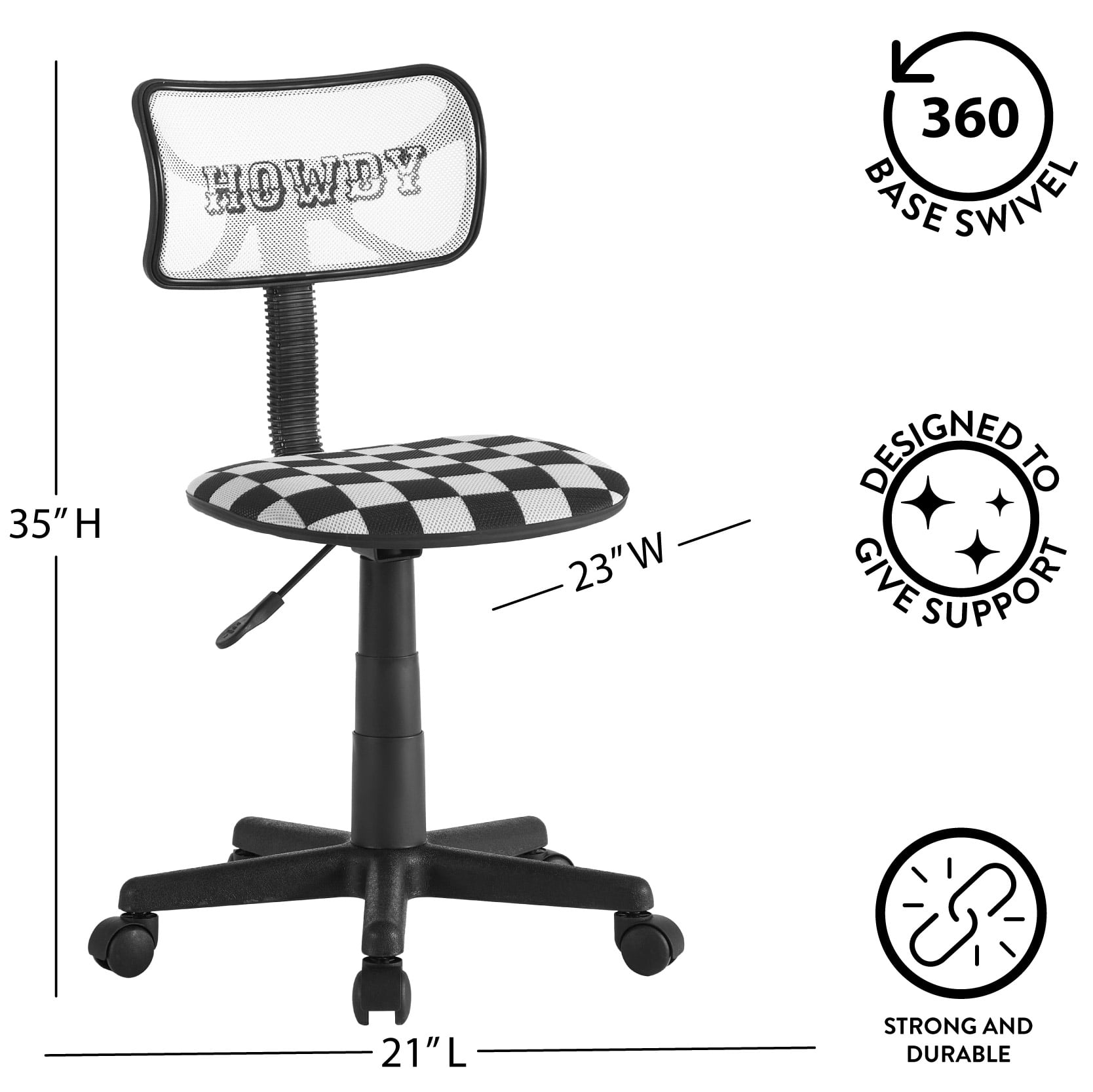 Urban Shop Swivel Mesh Desk Chair, Howdy