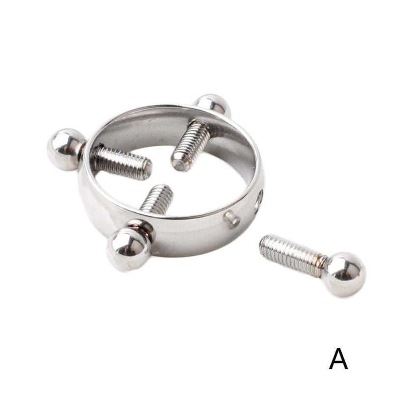 Adjustable Screw Nipple Ring Shield  Fake Piercing Body Jewelry Non-Piercing