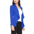 thumbnail image 3 of Moa Collection Women's Long Sleeve Open Front Blazer Solid Office Jacket (S-3XL), 3 of 6