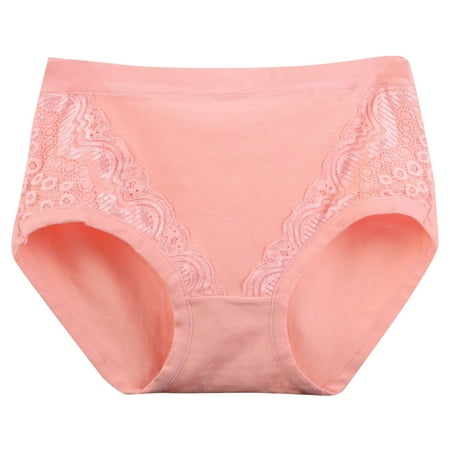 MuZeFu Period Underwear for Women Plus Size Women s Solid Lace Plus Size High Waist Leak Proof Cotton Crotch Shorts Underwear Panties