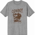 thumbnail image 4 of Cowboy Horse And Rider Adult Blue Crew Neck Short Sleeve Tee-Medium, 4 of 7