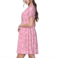thumbnail image 2 of Balery Breast Cancer Awareness Vestidos sueltos de manga corta para mujer, vestidos de verano 2025, vestidos casuales de corte A con vuelo., 2 of 6