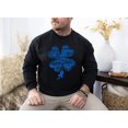 thumbnail image 3 of Vinyta Faith Love Cure Shamrock Leaf T-Shirt, Dark Blue Ribbon Colon Cancer Sweatshirt, Supportive Cancer Hoodie, 3 of 5