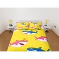thumbnail image 2 of Happy Sharks Juego de Funda Nórdica Amarillo Colcha Colorida, Juego de Cama Infantil Completo, 2 of 4