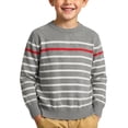 thumbnail image 2 of Guluxicc Kids Boys Crew Neck Striped Cotton Sweater Long Sleeve Knit Pullover Sweaters Fall Winter Casual Tops 5-15 Years, 2 of 8