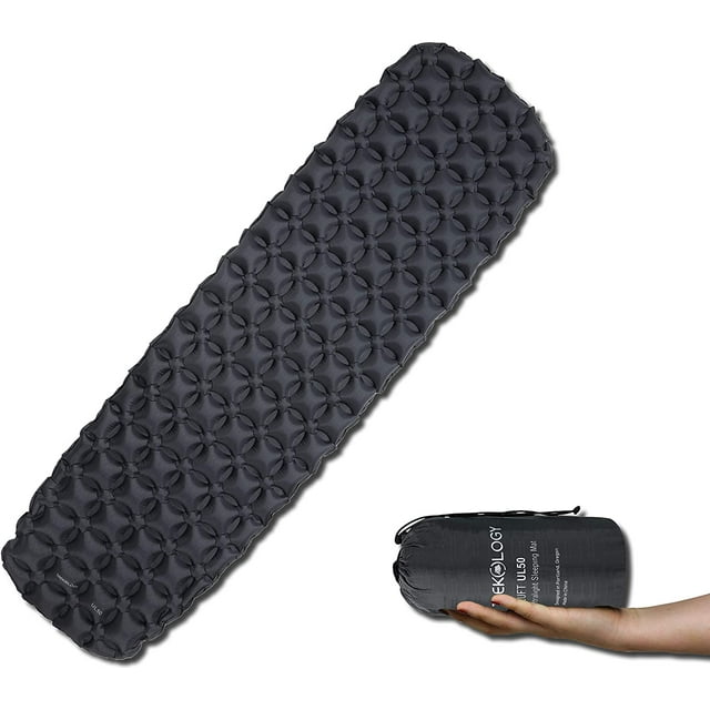Trekology UL Inflatable Sleeping Pad, Camping Mat for Sleeping - ALUFT UL50 Compact Lightweight Camp Mats, Ultralight Comfortable Backpacking Mattress Best as Tent Hammock Outdoor Pads \u2026