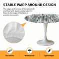 thumbnail image 2 of Elastic Fitted Round Tablecloth, Sage Green Grey Vintage Waterproof Stretch Table Cover for 36"-44" Tables, Retro Abstract Art Washable Outdoor Tablecloths for Patio, Picnic, Camping, 2 of 9