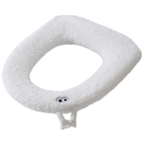 Cubierta de Asiento de Inodoro de Invierno Acogedora con Asas - ¡Suave, Lavable y Cómodo!