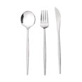 thumbnail image 5 of BalsaCircle 24 Silver Disposable Premium Plastic Cutlery Spoon Fork Knife Set Wedding Party Decorations, 5 of 8