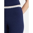 thumbnail image 4 of No Boundaries Single Jersey Lace Capri Sleep Pants, Women's XXS-3X, 4 of 5
