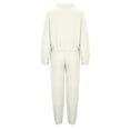 thumbnail image 5 of Scyoekwg Womens 2 Piece Sets Dressy Sweatsuit Fall Outfits Long Sleeve Tops Wide Leg Pants Casual Matching Outfits Two Piece Set Fashion Tracksuit (White,S), 5 of 5