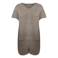 thumbnail image 3 of Women's 2 Piece Pajamas Sets Summer Tracksuits, Ribbed, Spring Outfits, Matching, for Vacation & Loungewear, Rayon Blend, 3 of 3