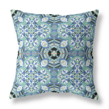 Amrita Sen Designs Amrita Sen Clover Leaf Floral Faux Suede Throw Pillow Zip 16" x 16"