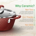 thumbnail image 4 of NutriChef 11 Piece Nonstick Ceramic Cooking Kitchen Cookware Pots & Pan Set, Red, 4 of 7