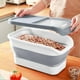 thumbnail image 4 of Contenedor de comida para perros | Contenedor plegable hermético con tapa abatible y ruedas, capacidad de 12-15 kg | Contenedor portátil y duradero para comida de perros, cereales de arroz y, 4 of 6