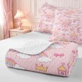 thumbnail image 4 of Manfei Cartoon Unicorn Twin Quilt Set 2 Pieces,Cute Princess Castle Twin Coverlet Set,1 Bedspread and 1 Pillowcase, 4 of 7