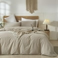 thumbnail image 1 of Washed Cotton Duvet Cover Set Linen Feel Natural Wrinkle Lightweight Comfy (King  Linen), 1 of 6