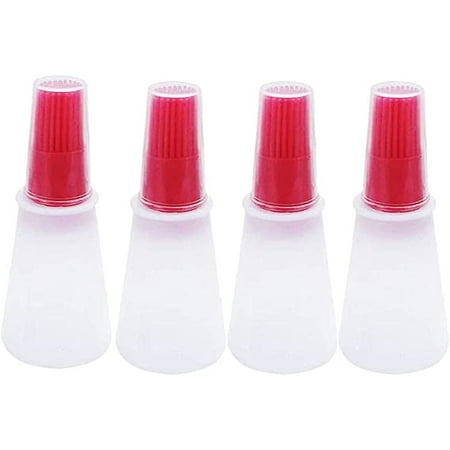 

Egebert 4 pcs Silicone Oil bottle brush， BBQ/Pastry Basting Brushes Silicone Cooking Grill Barbecue Baking Pastry Oil/Honey/Sauce Bottle Brush (red)