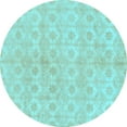thumbnail image 1 of Ahgly Company Indoor Round Abstract Light Blue Modern Area Rugs, 6' Round, 1 of 4