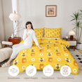 thumbnail image 3 of Erosebridal Elegant Bee Full Size Comforter Sets,Graceful Sunflower Florals Bedding Comforter Set,Yellow Orange,Reversible,3 Pieces,1 Comforter and 2 Pillowcases, 3 of 7