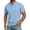 Light Blue, variant on Men Solid Color T Shirts Linen Henley Summer Athletic Shirt Comfy Regular Fit Holiday Button Down Blouse Yellow L
