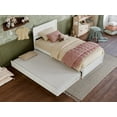 thumbnail image 5 of AFI Lylah Twin Solid Wood Platform Bed with Panel Footboard and Twin Trundle, White, 5 of 16