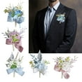 thumbnail image 4 of EXCIXING 6Piece Beautiful Silk Wedding Boutonniere Set for Bridesmaids and Grooms, 4 of 21