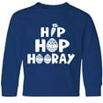 thumbnail image 3 of Inktastic Easter Hip Hop Hooray with Eggs and Carrot Long Sleeve Youth T-Shirt, 3 of 5