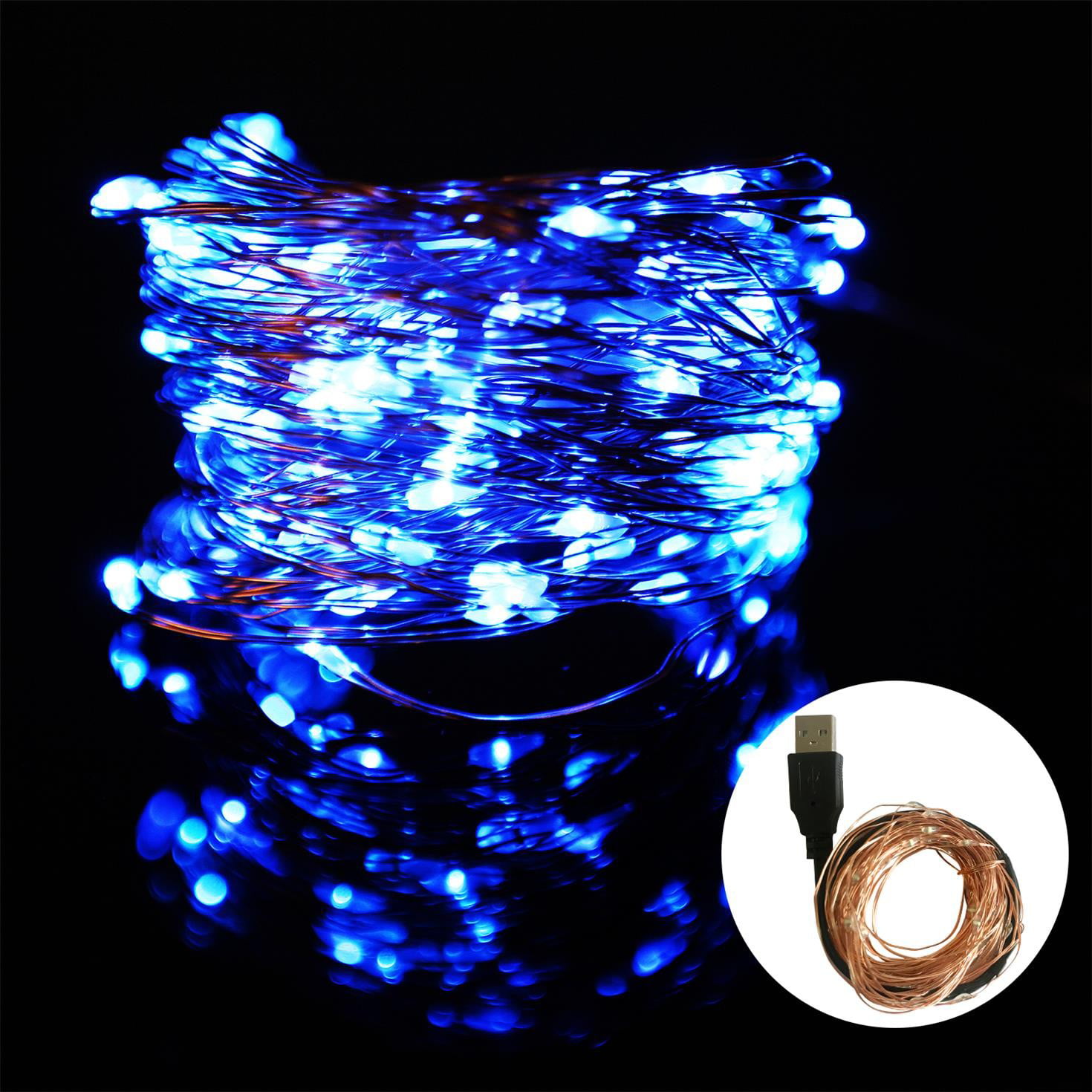 USB Plug In 100LED DIY Micro Copper Wire String Lights Party Static Fairy Lights