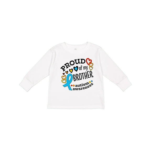Inktastic Proud of My Brother Autism Awareness Boys or Girls Long Sleeve Toddler T-Shirt