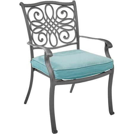 Hanover Traditions 9-Piece Dining Set in Blue with 8 Stationary Chairs and a 42" x 84" Dining Table in a Gray Finish