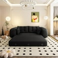 thumbnail image 5 of LUCKHAO 78.7" 3-in-1 Convertible Sofa Bed, Foldable Floor Lounger with Pillows, Soft Teddy Fabric, No Assembly Required(Black), 5 of 7