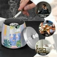 thumbnail image 4 of Yayeee Ashtray with Lid for Cigarette Smokeless Stainless Steel Home Ash Holder, Seaside Boat, 4 of 7