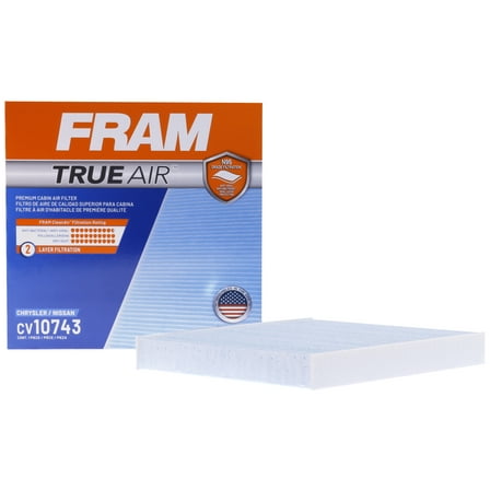 FRAM CV10743 TrueAir Premium Cabin Air Filter with N95 Grade Filter Media for Select Chrysler and Nissan Vehicles