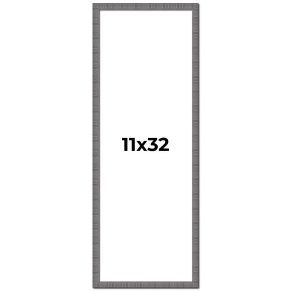 11x32 Frame Blue Kingsley Pewter Solid Wood Picture Frame Width 0.75 Inches |Interior Depth 0.5