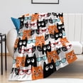 thumbnail image 5 of Manta de franela suave con diseño de gato de dibujos animados, manta de vellón acogedora y cómoda de microfibra, decoración para sofá, sala de estar, cama, sofá, ligera y cálida, 5 of 5
