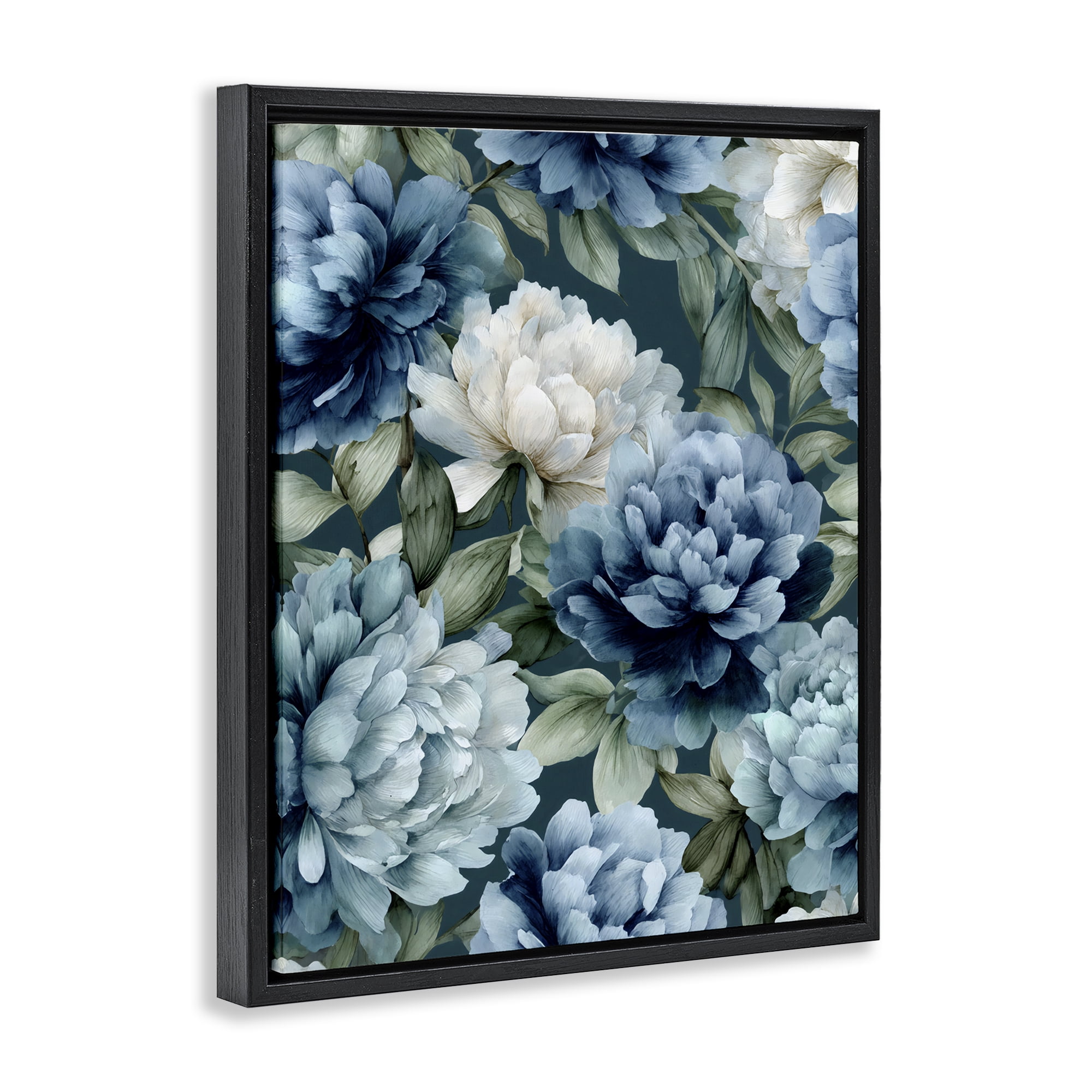 Stupell Industries Blooms On The Vine Black Framed Floater Canvas Wall Art, design by Franklyn Gregory