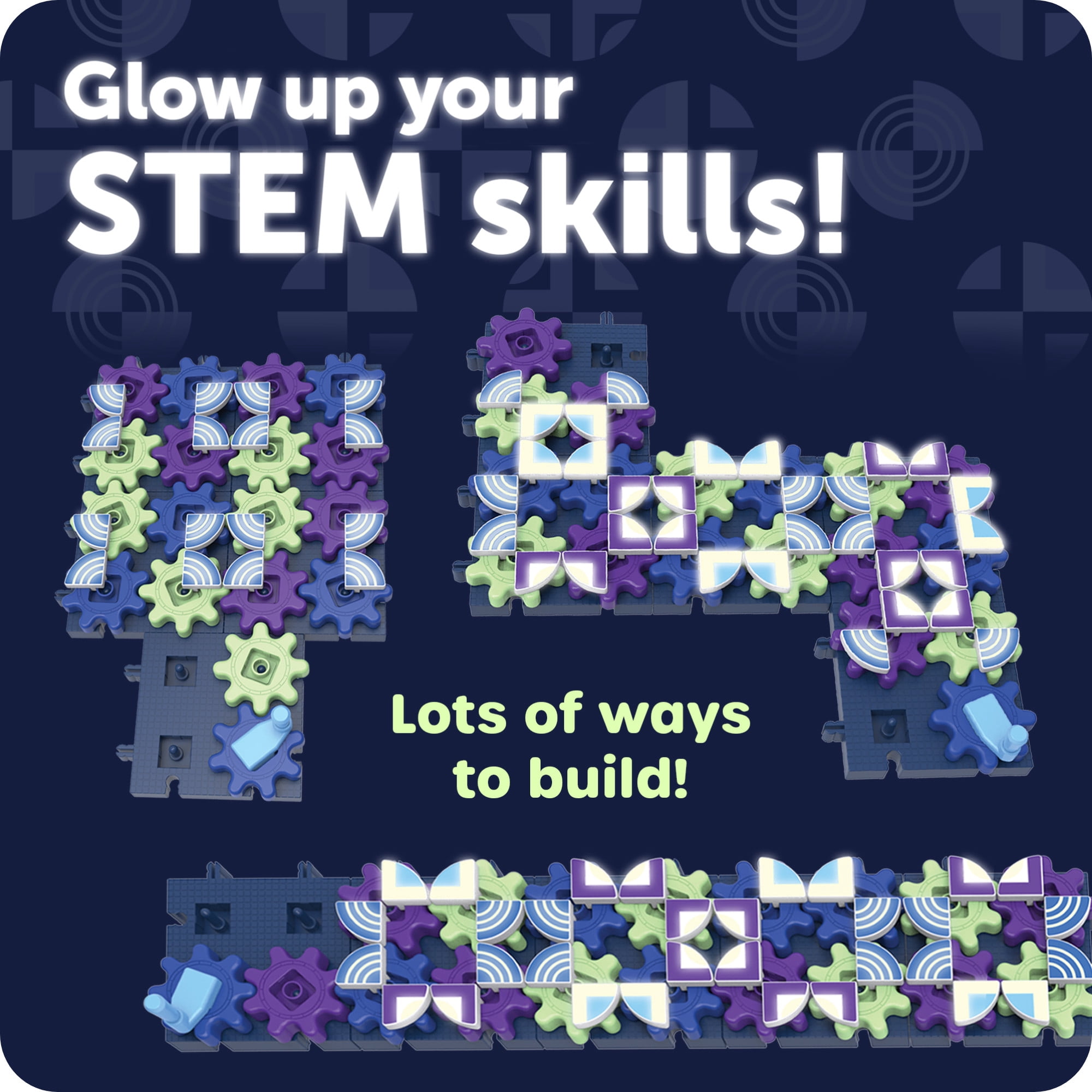 Learning Resources Glowing PatternGears -  Glow In The Dark Building Set,  Ages 4+