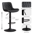 thumbnail image 3 of YOUNIKE Bar Stools with Soft Cushion Set of 2 Adjustable Swivel Bar Chairs Counter Stools, Black, 3 of 11