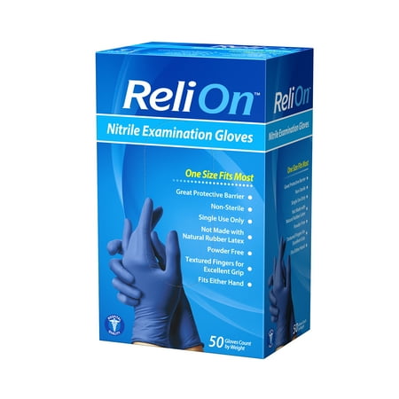 50 Count Powder-Free Diabetic ReliOn Gloves