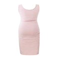 thumbnail image 3 of EIMELI Robe pour Femme Enceinte à Rayures Sans Manches à Col Rond Ajustée Midi Robe Débardeur Robe d'Été Décontractée Robe de Maternité, 3 of 4