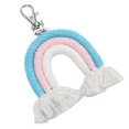 thumbnail image 3 of Llavero de macramé tejido a mano Diseño de borlas Estilo lindo Hilo de algodón Llavero decorativo bohemio para bolso Azul, 3 of 10