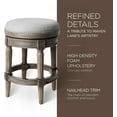 thumbnail image 6 of Maven Lane Pullman Backless Counter Stool in Reclaimed Oak Finish w/ Ash Grey Fabric Upholstery, 6 of 8
