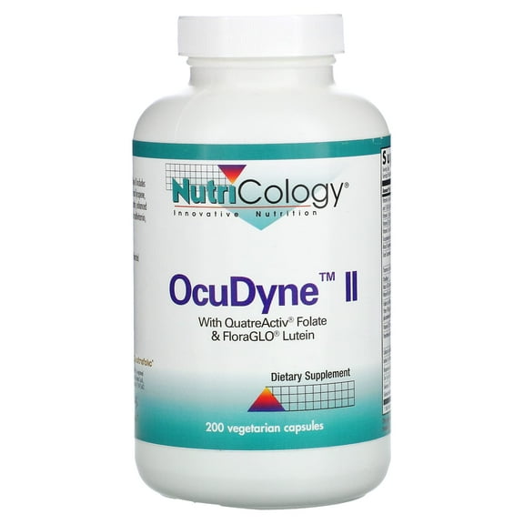 NutriCology OcuDyne II - Delivers 10 mg of Lutein - Folate, Tocotrienols & Vitamin D - Multivitamin & Multimineral Formula - Eye Health Support - 50 Servings - 200 Vegetarian Capsules