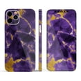thumbnail image 3 of DesignSkinz Purple Marble & Digital Gold Foil V3 Full-Body Skin Decal Wrap Cover for iPhone 14, 3 of 9
