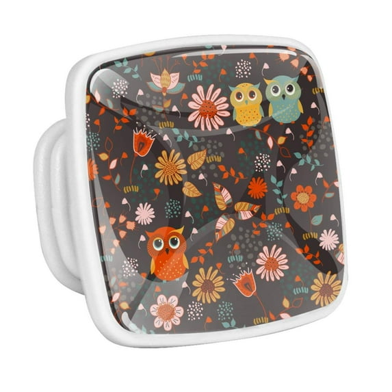 4PCS Square Cabinet Fluorescence Knob Glowing in the Dark Furniture Drawer Pulls Handle with Screws Sunflower