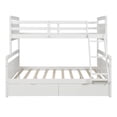 thumbnail image 6 of Twin Over Full Bunk Bed with Two Storage Drawers, Ladder and Safety Guardrail for Kids Teens Adult, Wood Bunk Bed Frame for Bedroom Guest Room, White 78.7''Lx76.3''Wx62.3''H, 6 of 7