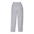 thumbnail image 4 of WEIee Capris for Women Casual Summer Pocket Cropped Pants with Drawstring Stripe Straight Leg Lightweight Trousers Loose Fit Travel Lady Pants Gray L, 4 of 5