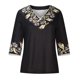 thumbnail image 1 of Moda mujer Casual impreso cuello en V 1/2 manga suelta camiseta verano blusa pulóver Tops Pompotops hkajfhjk472148, 1 of 8