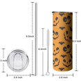 thumbnail image 5 of 20oz Pumpkin Bat Halloween Pattern Skinny Tumblers Stainless Steel Tumbler with Lid and Straw,Vacuum Insulated Double Wall Travel Tumbler Cups with Cleaning Brush for Coffee,Tea, 5 of 6